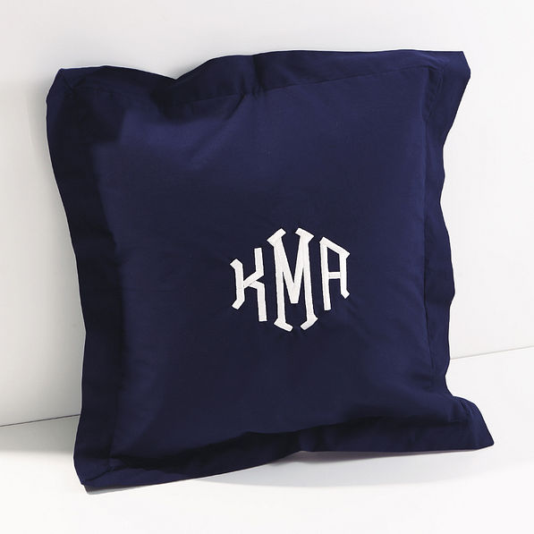 personalized navy pillow sham