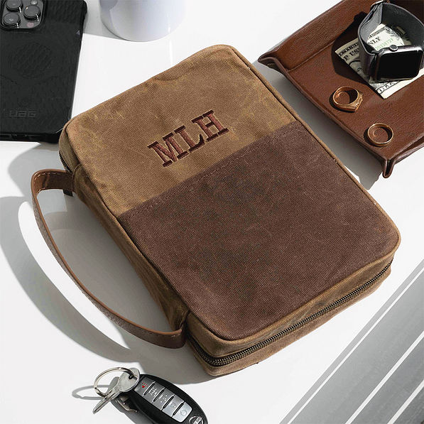 waxed canvas bible carrier with accessories