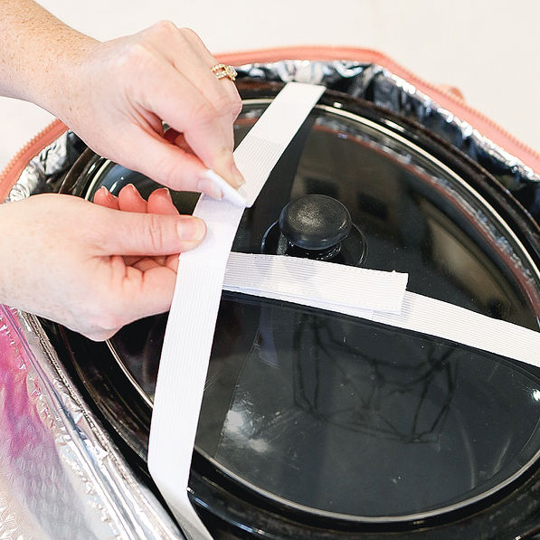 monogrammed slow cooker secure fastening strap