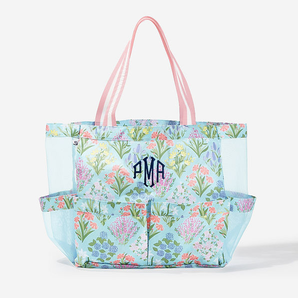 Monogrammed Large Caddy in Floral Lattice