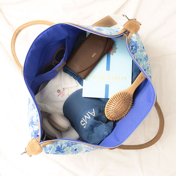 inside shot of blue botanical charleston weekender