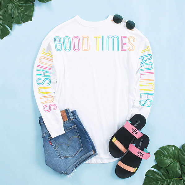 good time t shirt jersey with summer sandals