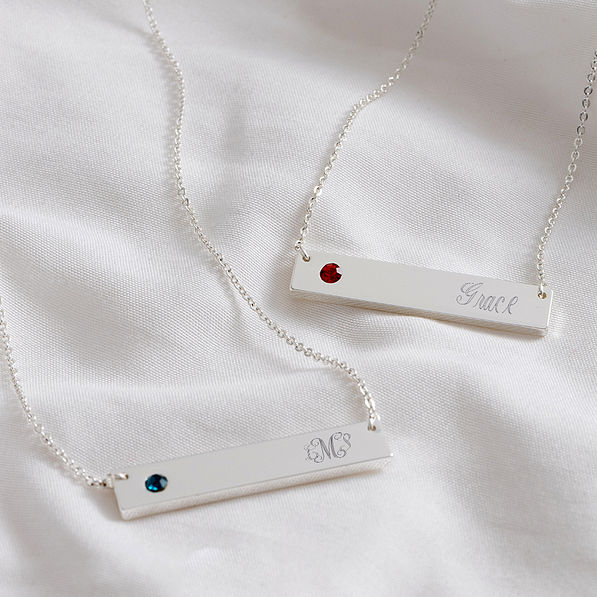 monogram birthstone necklaces