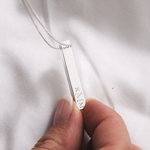 silver bar necklace