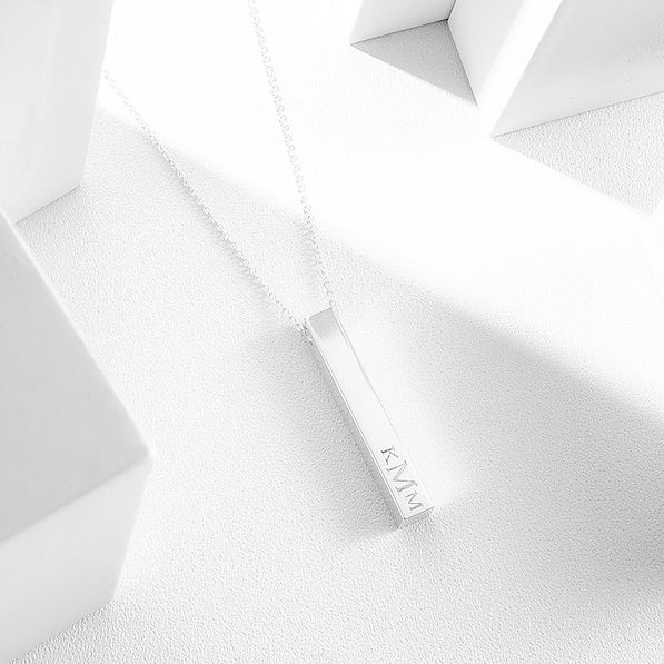 Personalized Bar Necklace in Silver