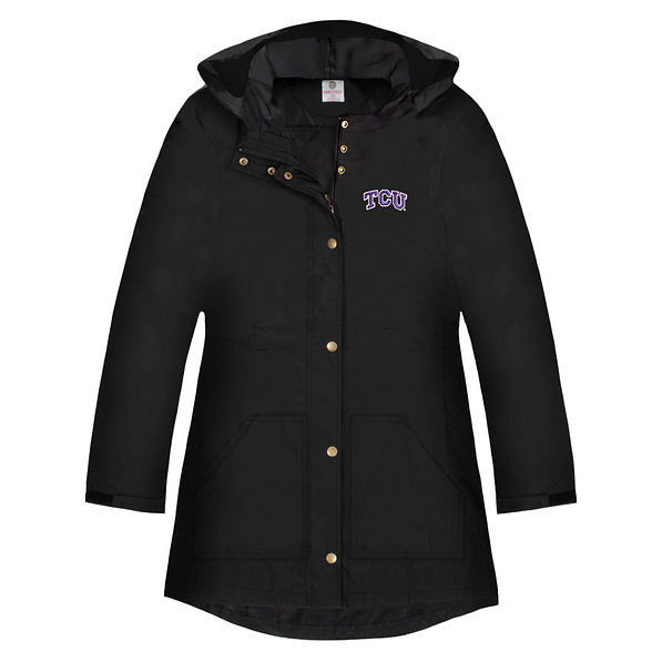 Texas Christian University TCU Horned Frogs Rain Jacket in Black