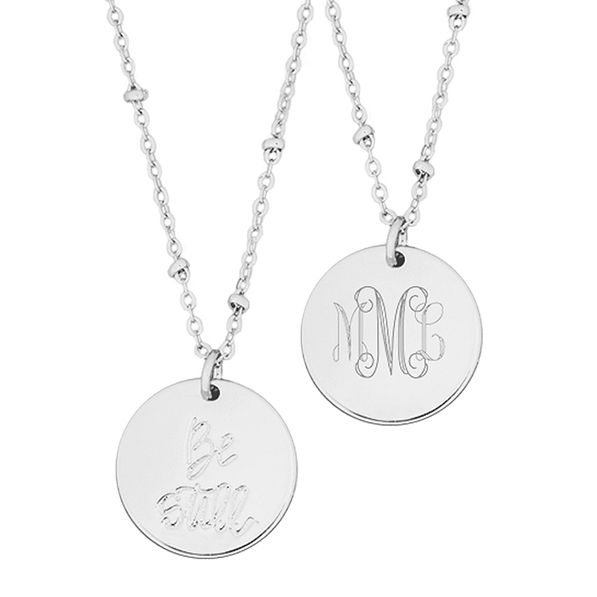 Monogrammed Pendant Disc Necklace - Marleylilly
