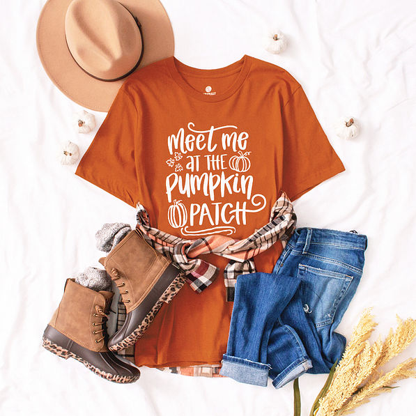 fall pumpkin patch orange t shirt with leopard sole duck boots 2023