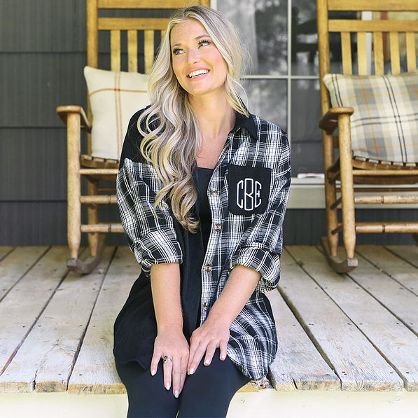 Monogrammed Button Down Shirt Tunic | Marleylilly