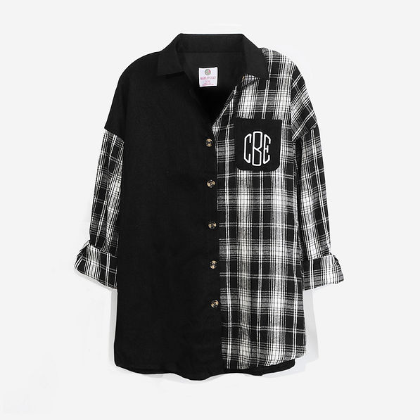 Monogrammed Oversized Button Down Tunic