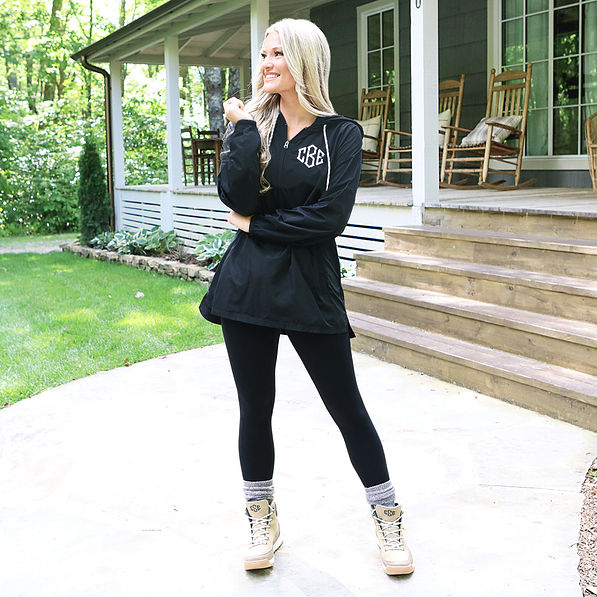 personalized black pullover with leggings