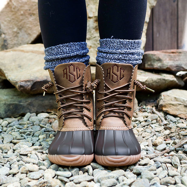 Monogrammed Scalloped Duck Boots - Marleylilly