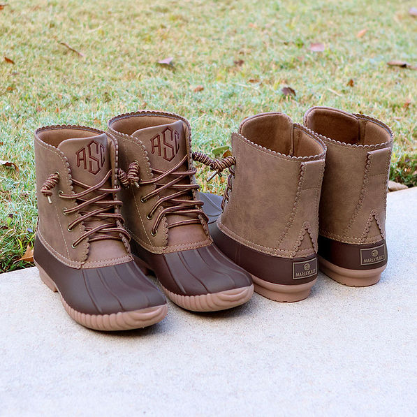 Monogrammed Scalloped Duck Boots