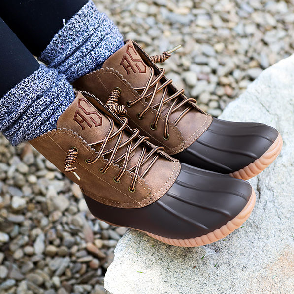 Monogrammed Scalloped Duck Boots