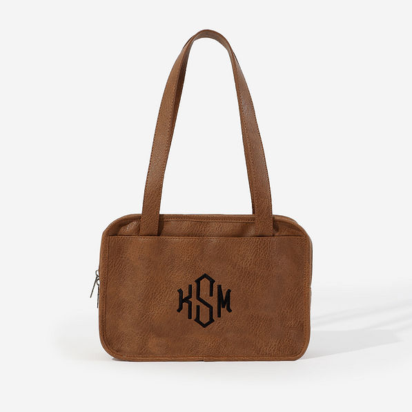 ADA monogrammed bible tote bag in brown