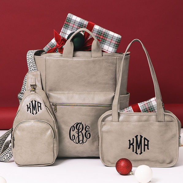 commuter backpack sling purse and bible tote bag in taupe grey