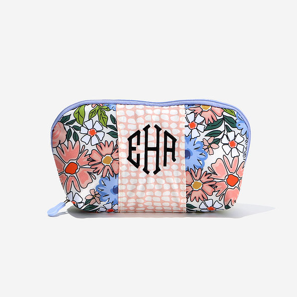 monogrammed tech pouch in boho blooms