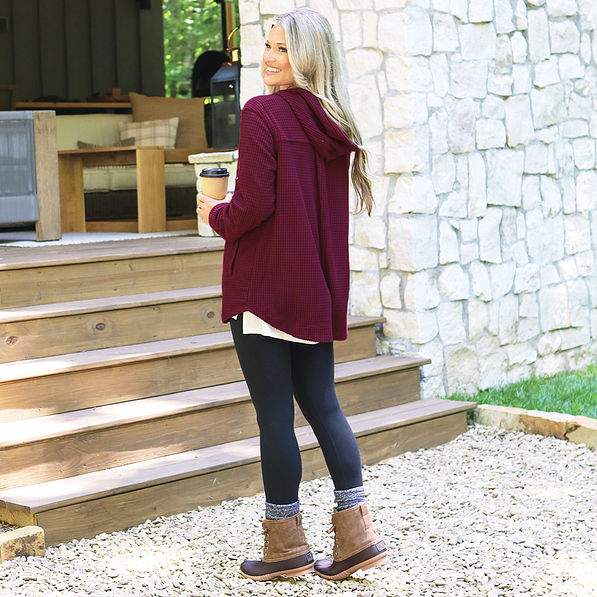 back of wine waffle shacket