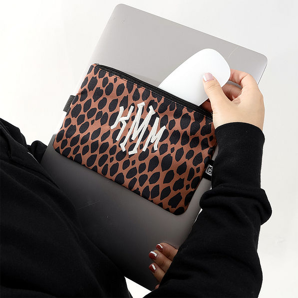 Personalized Laptop accessories pouch in use