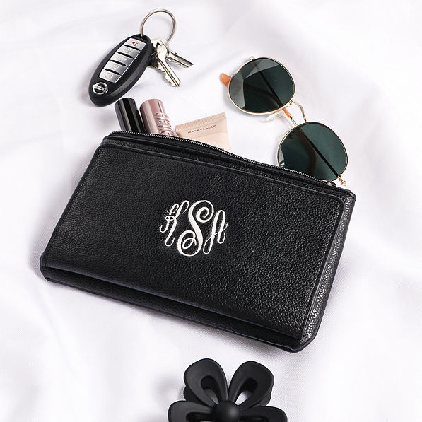 black phone wallet flatlay