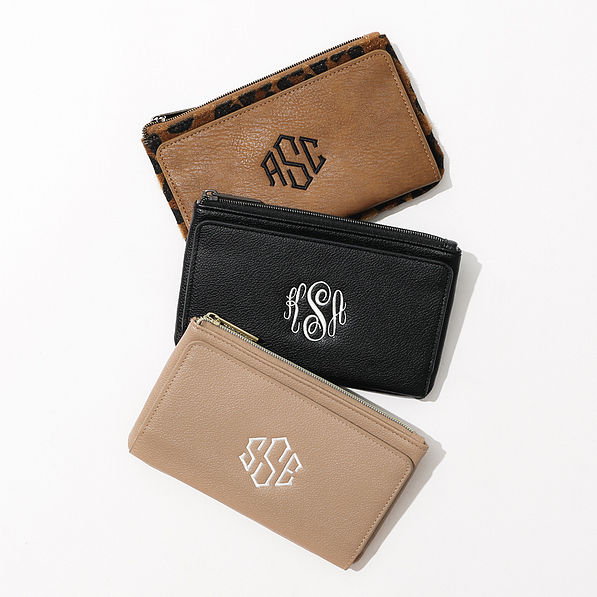 Monogrammed Phone Wallet