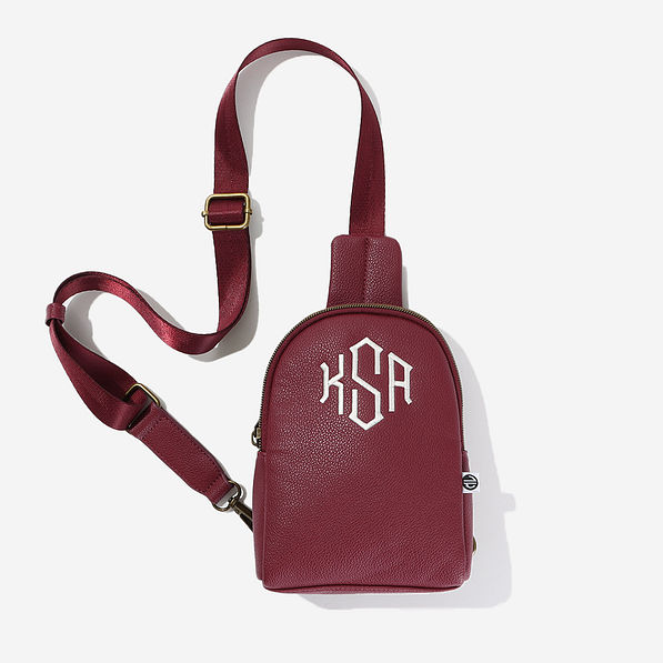 Personalized Faux Leather Sling Bag