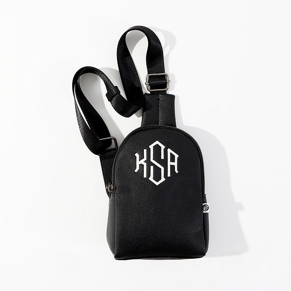 Monogrammed Sling Bag in Black