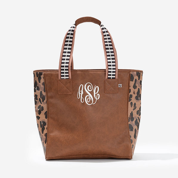 Monogrammed Purse Tote in Classic Cheetah