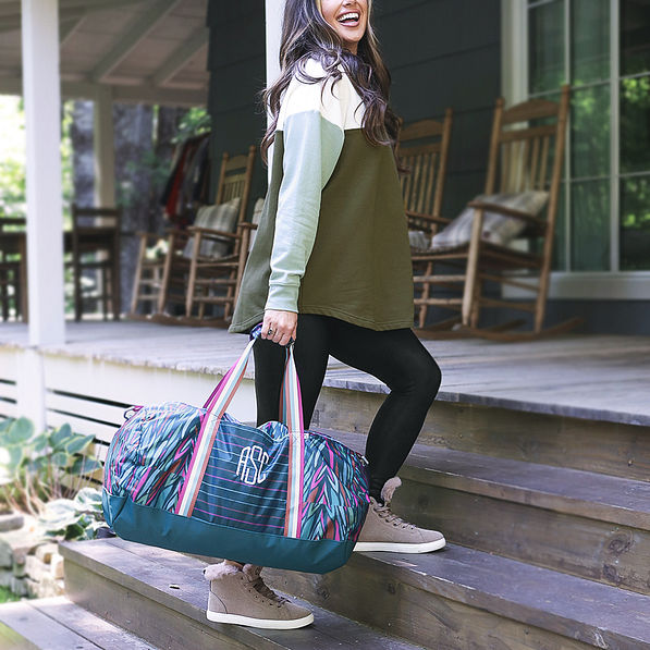 navy safari packable travel bag and quarter zip pullover