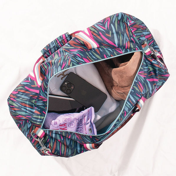 inside of navy safari packable travel bag