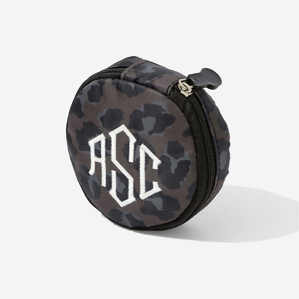 Monogrammed Travel Jewelry Case in Sable Cheetah