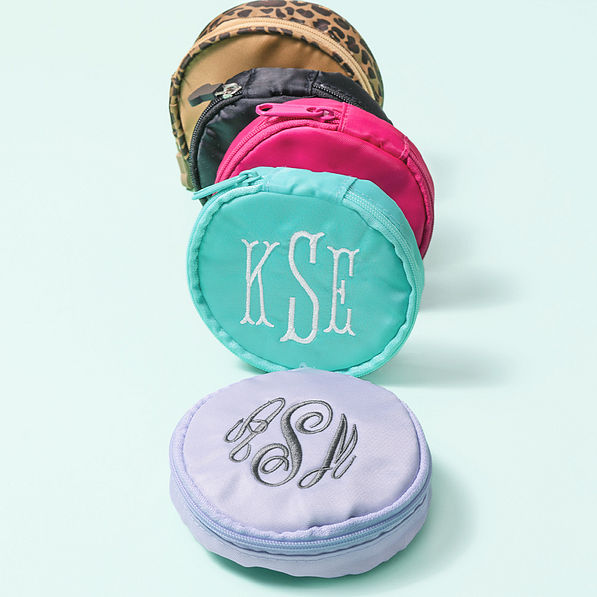 Monogrammed Travel Jewelry Case