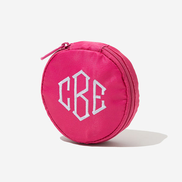 hot pink travel jewelry case