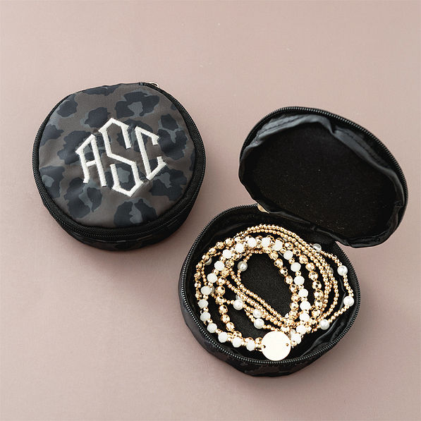 Monogrammed Travel Jewelry Case