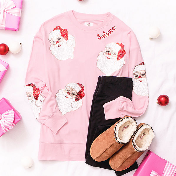 christmas sweatshirt flatlay