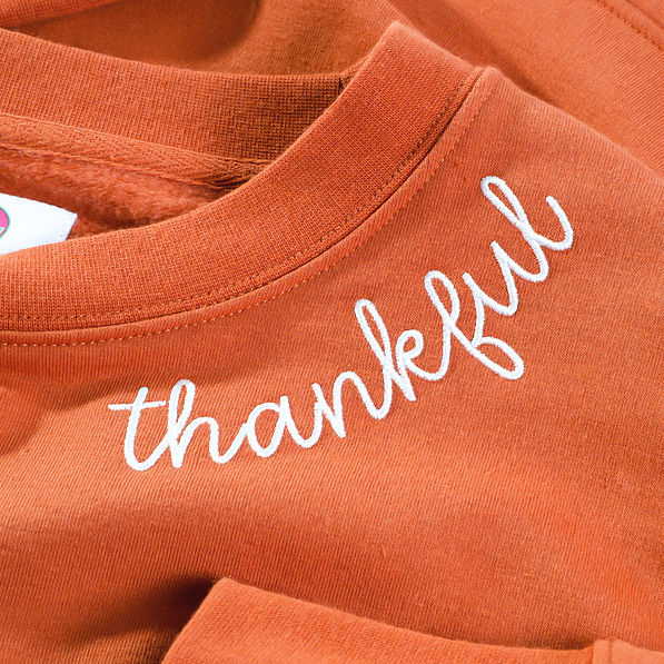 Round Neck Dropped Shoulder THANKFUL Graphic Sweatshirt main image 0