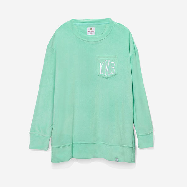 monogrammed softspun sweatshirt in mint