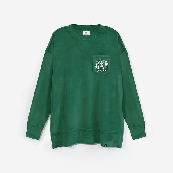 monogrammed softspun sweatshirt in hunter green