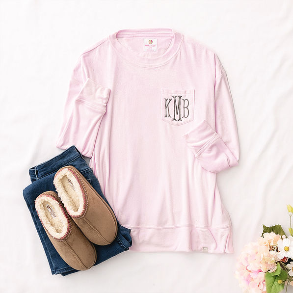 Softspun sweatshirt flat lay light pink