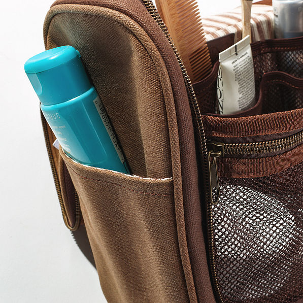Personalized Waxed Canvas Hanging Toiletry Bag
