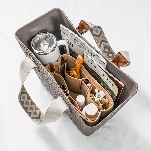 Monogrammed Textured Waterproof Tote Bag