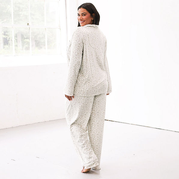 back of snow leopard monogrammed pjs