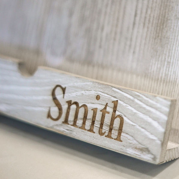 light tan cookbook stand up close