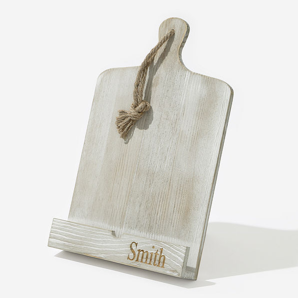 Monogrammed Cookbook Stand in Light Tan - 2024