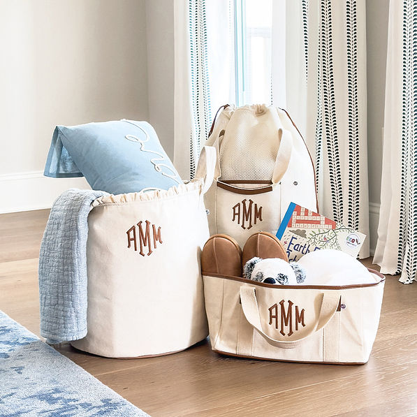 Monogrammed Stair Basket