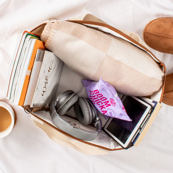 overview of monogrammed stair basket