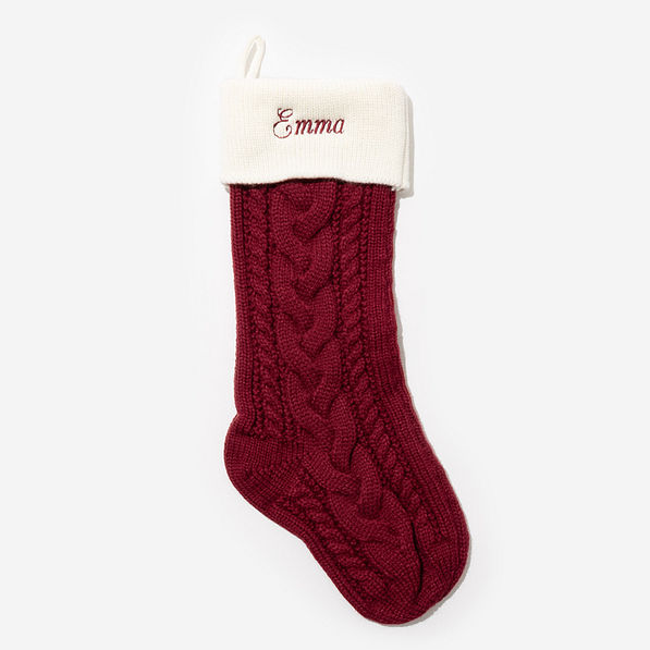 Personalized Christmas Stocking in Burgundy