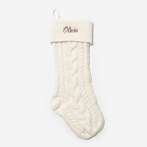 Personalized Christmas Stocking in Ivory - 2024
