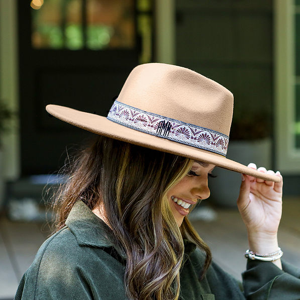 Monogrammed Wide Brim Hat - Marleylilly