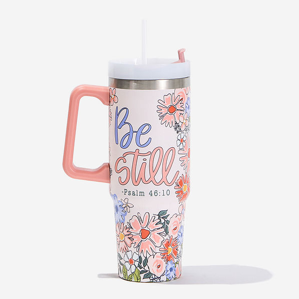 Boho Blooms Travel Tumbler -  Be Still